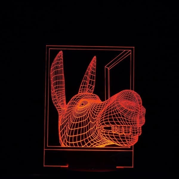 Optisk illusjon 3D esel nattlampe 16 farger endring US