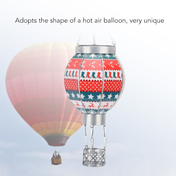 Udendørs solcellelamper Jul varmluftsballon hængende automatisk solcellelampe til have terrasse