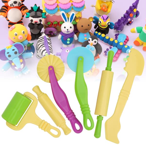 6 stk. Plastic Clay Dough Modeling Tool Børn Uddannelsesmæssig Læring DIY Kit
