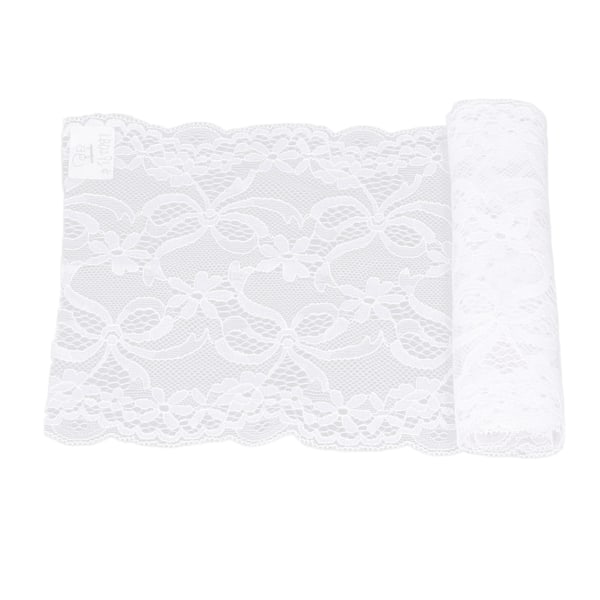 Spetsband 19cm Bredd 10 Yard Lägg Till Eleganz God Elasticitet Säker Användning Enkel Manövrering Lägg Till Eleganz Klädtillbehör Vit