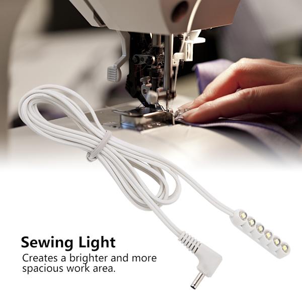0,3W 6-LED arbejdslampe til symaskine Justerbar magnetisk baselampe CN stik 220V