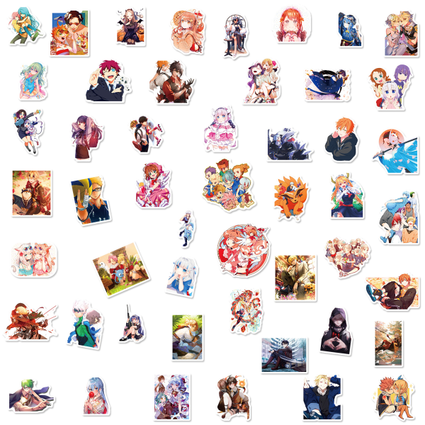 Genshin Impact Cartoon Character Stickers, Set med