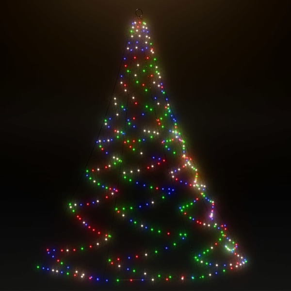 Hængende juletræ med metal krog 720 flerfarvet LED 5 m inde/ude
