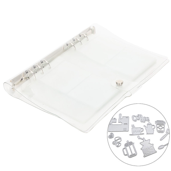 Opbevaringsbogsamling Album til dekorativ DIY Scrapbooking Skæredøre Stencil PVC 4 Grid