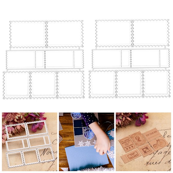 2 stansformar i metall för stansning och prägling av kort, scrapbooking och prägling av papper