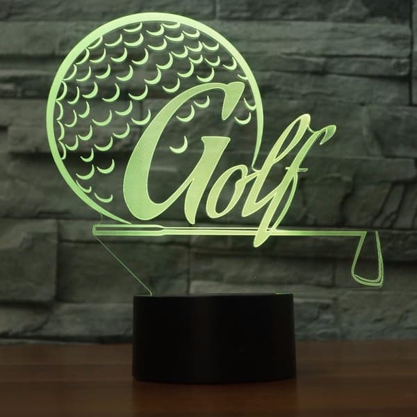 3D Golf Natlampe 7 Farveskift LED Bordlampe Akryl