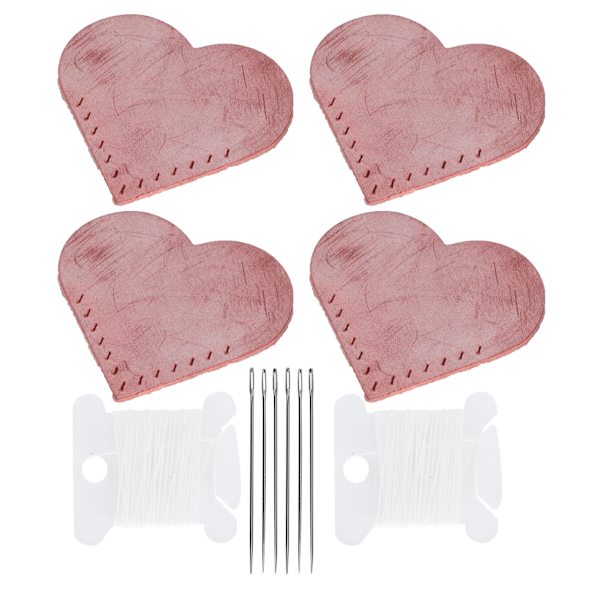 2 sæt hjerteformede stof hjørne side bogmærker markør DIY lædervarer symateriale Pink