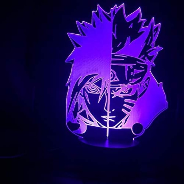 Naruto Kakashi Uchiha Sasuke 3D Illusion Nattlampa Liten