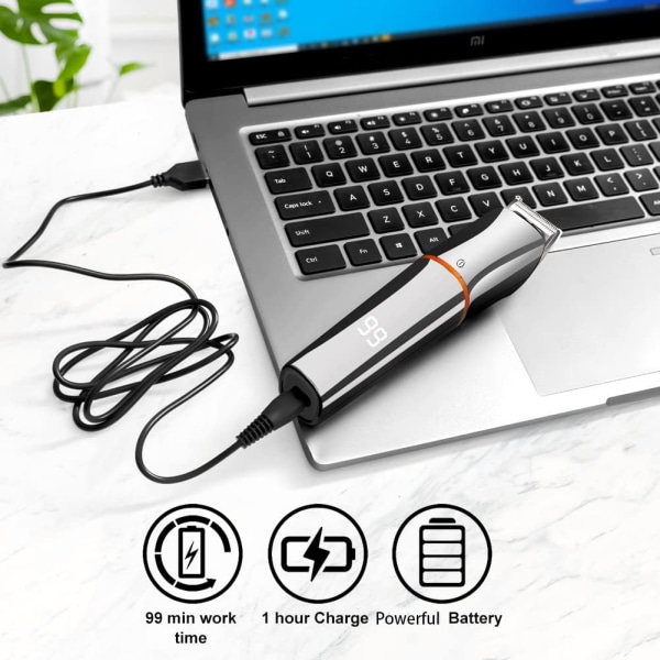 Skäggtrimmer för män Hårklippare Kropp Mustasch Näs Hår Trimmer Sladdlös Precisionstrimmer 6 i 1 Skötselset Vattentät USB Uppladdningsbar