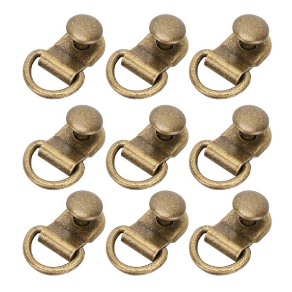 100 sæt snørebånds-øje med D-ring og spænde i messing til sko, lædertasker, gør-det-selv-nitteværktøj, bronze, 9x14mm