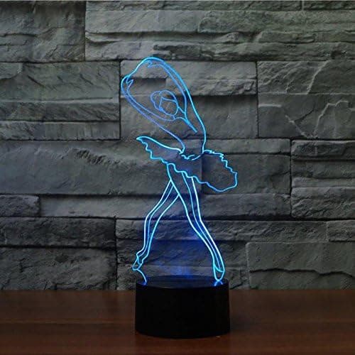 3D Ballerina Ballet Pige Natlampe Touch Switch Dekor Bordlampe