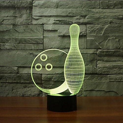 3D Bowling Natlampe Touch Bord Skrivebord Optisk Illusion Lampe