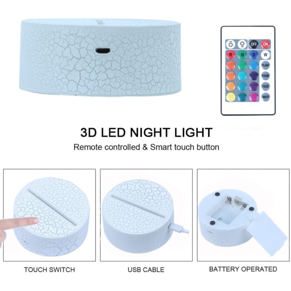B Darth Vader Star Wars Legetøj 3D LED Akryl Natlys med Fjernbetjening & Smart Touch 16 Farver Skiftende Dæmpbar USB Drevet Soveværelse Dekoration Bordlampe