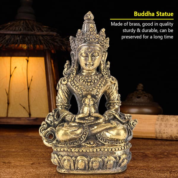 Håndlaget messing Buddha-statue - liten figur - dekorartikkel (#5 Tara 2)
