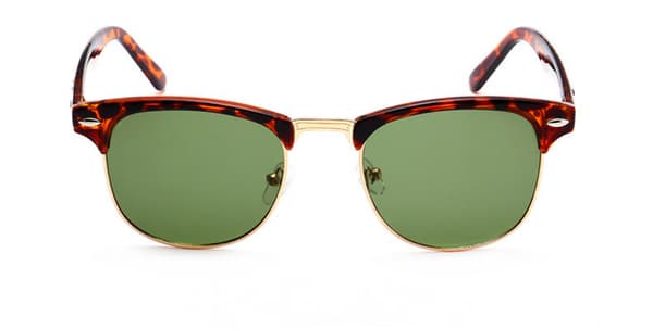 Halvram Semi-Rimless Hornbågade Solglasögon