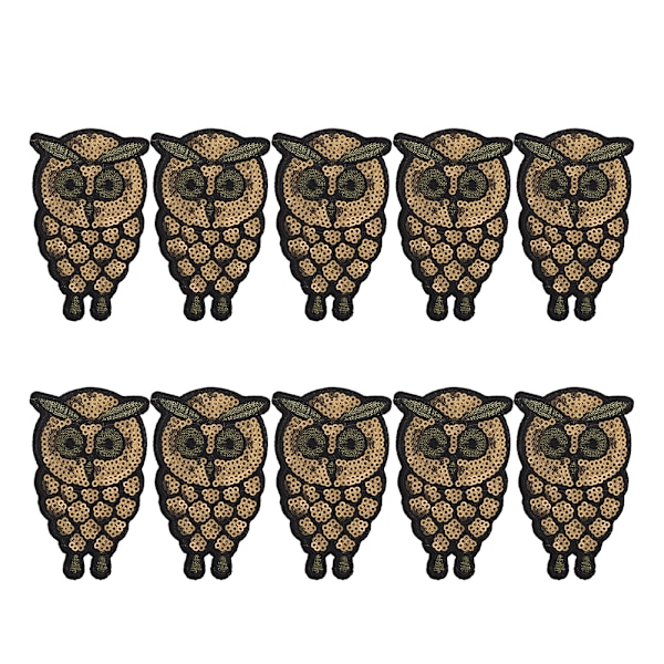 10 kpl Pöllö Kirjailtu Patch Kulta Pieni Eläin Pöllö Vaatteet Applique Merkki Vaatteille Mekko Laukku