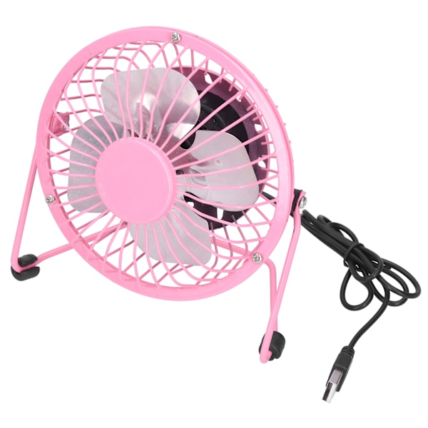 Mini USB-ventilator, bærbar, støjsvag, aluminiumsklinge, til hjemmet, kontoret, skrivebordet, jernhåndværk, ventilatorer, pink