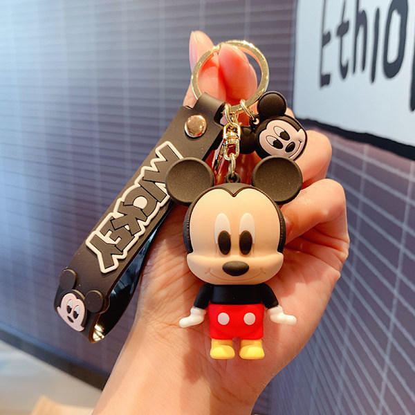 Söta Cartoon Nyckelringar för Flickor Pojkar, Ryggsäck Nyckelring Tillbehör Handledsrem Nyckelring Bil Charm, Överraskning Jul, Semester och Födelsedagspresenter Mickey