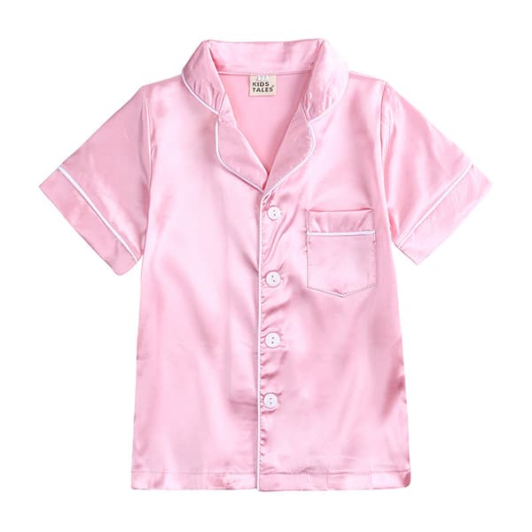 Korte satin pyjamaser til små drenge og piger, sæt, L(XTZ8380P)
