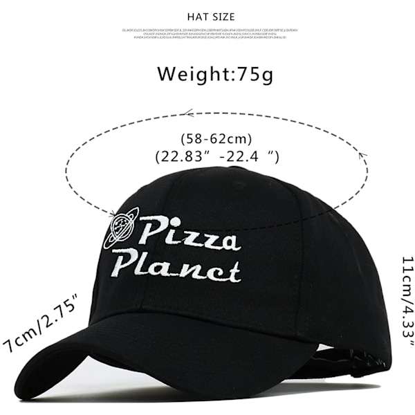 Pizza Planet Hat Baseball Cap Broderi Far Hat Justerbar E