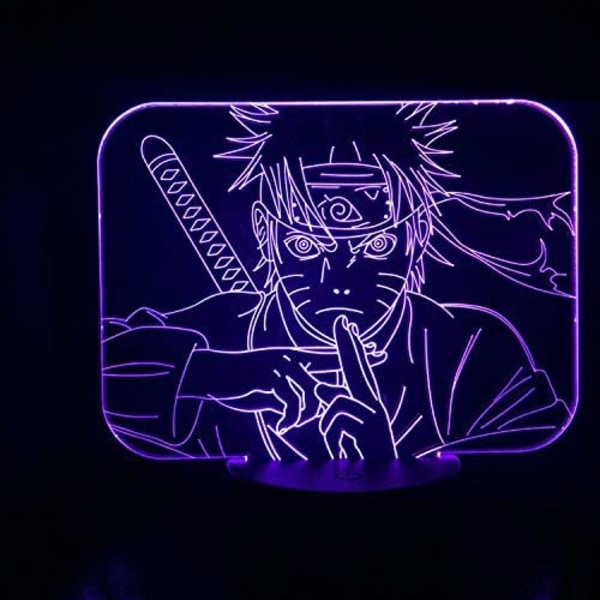 Naruto Kakashi Uchiha Sasuke 3D Illusionslampa Nattlampa Smart Touch, RGB-effekt USB-kabeldriven Kreativ 3D Japansk Animelampa