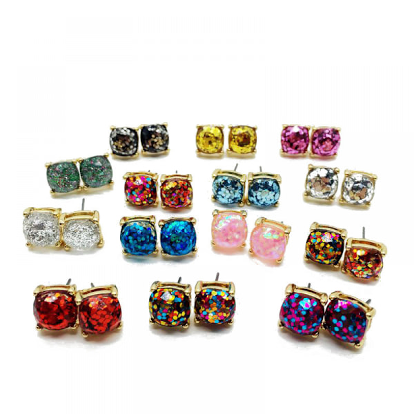 Symphony Star Effect Stud Earrings Multicolor Simple Fashion