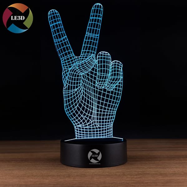 3D Optisk Illusions Natlampe - 7 LED Farveskiftende Lampe