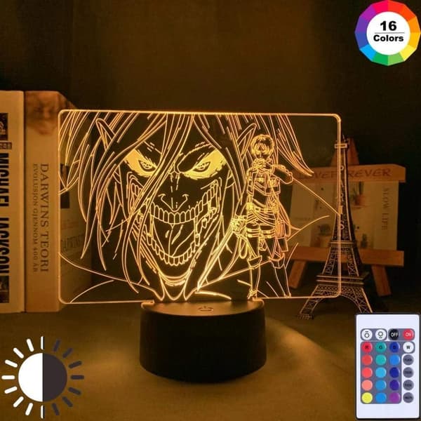 FLYALOE Anime LED Lampe Levi Ackerman Nattlys Lampe 3D for