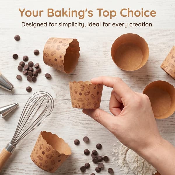 50 STK kraft bakekopper, non-stick, solide for hjemmebaking og dessertutstilling til fest