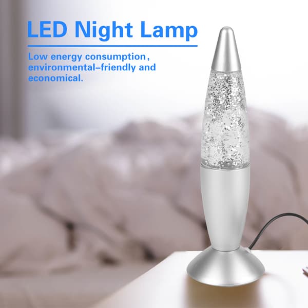 Lava Lampe LED Glitter Fest Lys Natlampe Multi Farve Skiftende