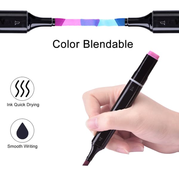 Finecolour Grafisk blød pensel og brede spidser Markørpen Animation Design 36 farver