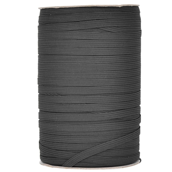 200 meter/rulle elastiskt band med hög elasticitet, multifunktionellt för skyddskläder, 6 mm bredd, svart