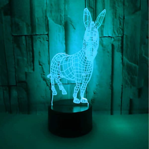 3D Æsel Natlampe Illusion Natlampe 7 Farve Chan