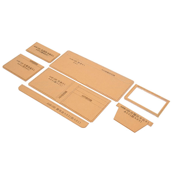 Kort plånbok mönster akryl mall stencil DIY handgjorda läderhantverk mögel