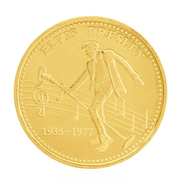 Elvis mönster samlarobjekt metallmynt minnesmärke souvenir konst samling (guld)
