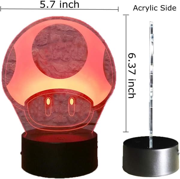 Fargerik Super Classic Game Bros Sopplampe 3D LED Nattlampe