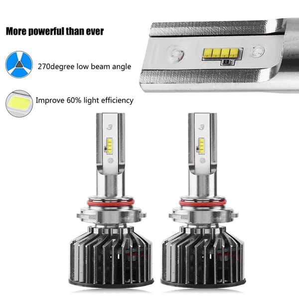 1 Par Super Lyse Bil LED-Hodelyskit Hodelyspærer 6000K 55W 9012