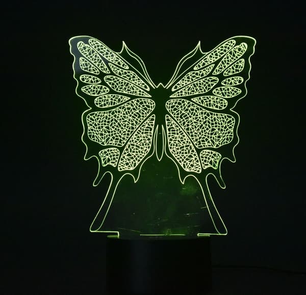 3D Nattlampe Optisk Illusjon Nattlys, Berørings LED Bord D