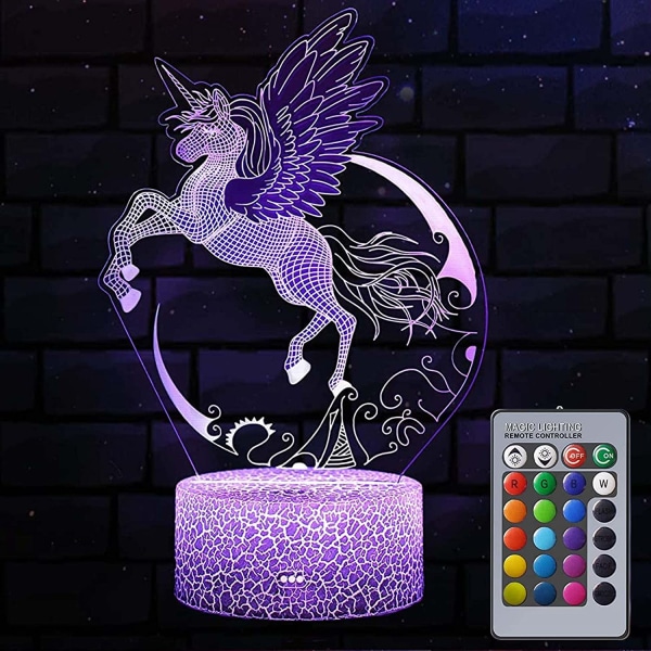 Unicorns presenter för flickor, Unicorn Night Light Lamp med Remot