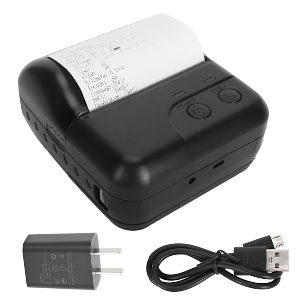 80mm Mini Termisk POS-skrivare Handhållen Bluetooth Kvittoskrivare Ficksskrivare för Cab Order Office  100‑240V