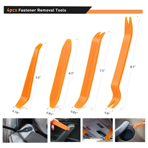 Bumper Push Fastener Rivet Clip Expansion Screw Replacement + Fastener Removal Kit - 480pcs (Premium) Verktyg (5) 10 Strips (Pack of 1)