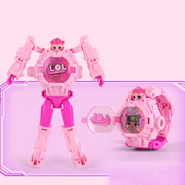 Deformation Watch Muovinen Elektroniset Komponentit Sarjakuva Projektio Robot Rannekello Pojille Tytöille Type 7