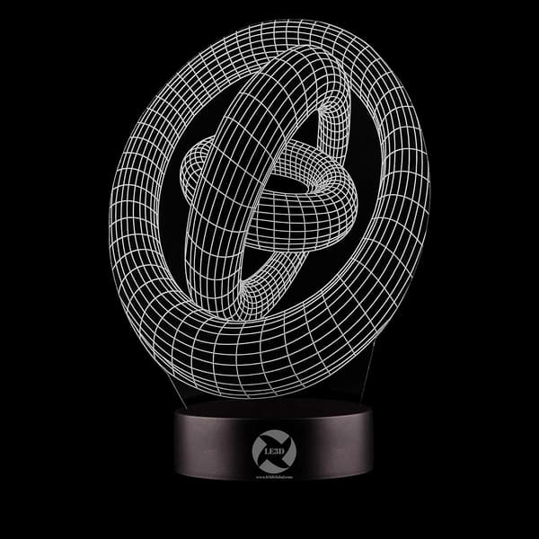3D Optisk Illusions Natlampe - 7 LED Farveskiftende Lampe