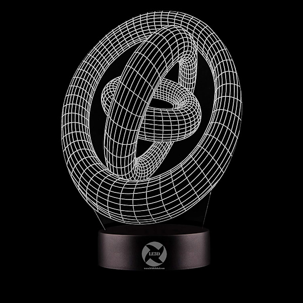 3D optisk illusionsnattlampa - 7 LED-färgförändrande lampa