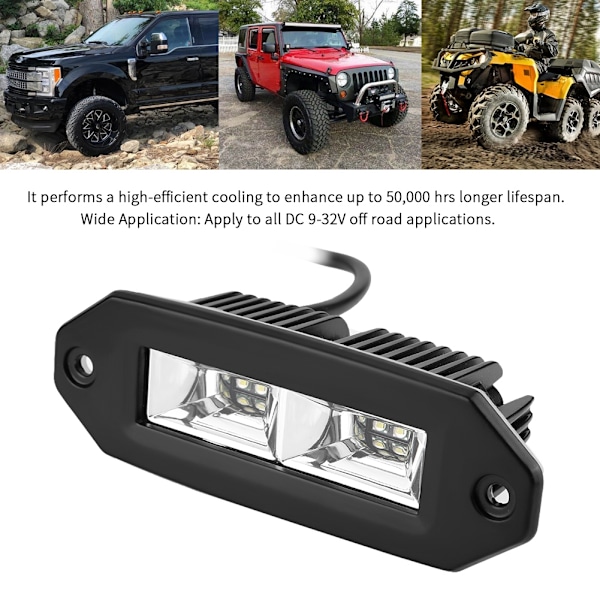 40W Flomlys LED-lyslist Baklys Kjørelys Tåkelys for Jeep ATV UTV SUV Truck BoatD Light B