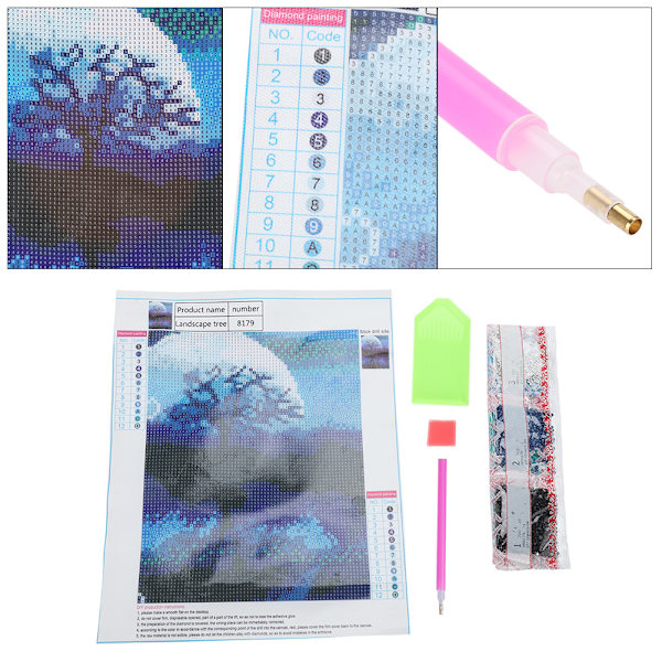 DIY Handgjord Strass Broderi Målning Korsstygnsats Hantverk för Hemvägg Dekor