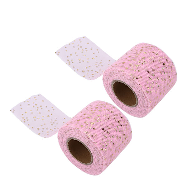 2 kpl glitter tylli rullaa kiiltävä ulkonäkö helppo käyttää riittävä määrä neljä väriä verkkokangas tylli DIY-koristeluunPink
