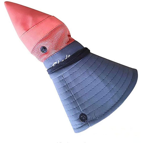 Dam sommar solhatt med hästsvans UV-skydd bred brätte vikbar Red