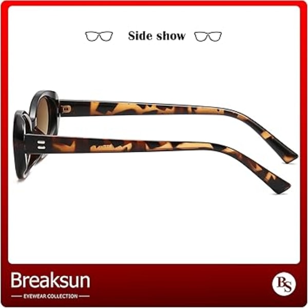 Retro soikeat aurinkolasit naisille miehille Muoti Pienet soikeat aurinkolasit 90-luvun vintage-sävyt Leopard/Brown Gradient
