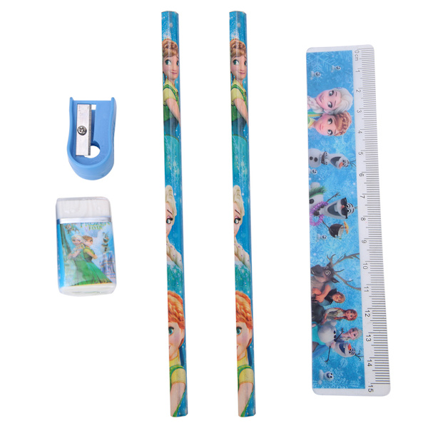 Kombination Stationery Set Cartoon Pennfodral 6-i-1 Kit för Barn Studenter Present (Princess)